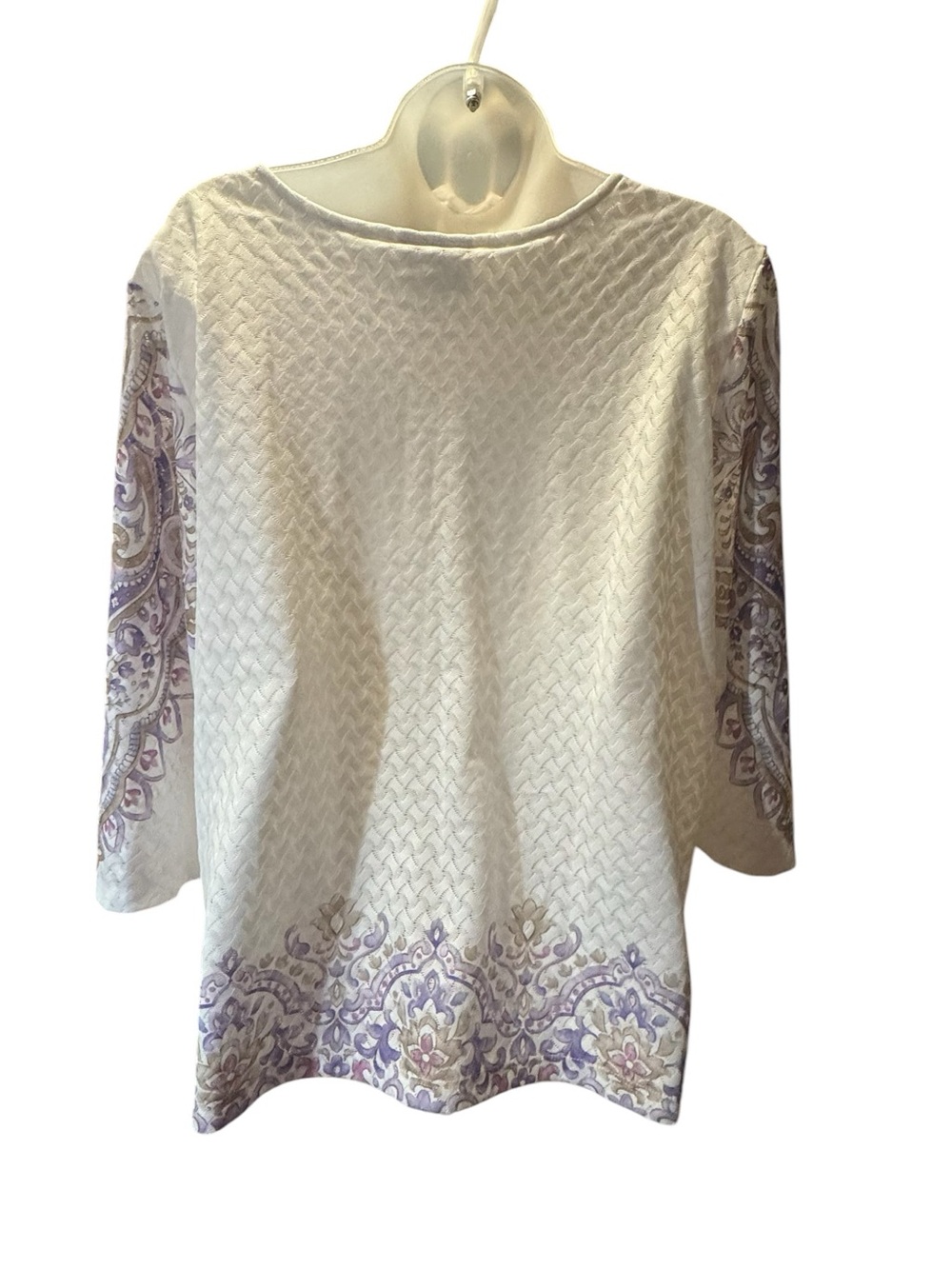 NWT Beautiful Alfred Dunner Cream w/Border Print Top XLARGE/PETITE #M - Picture 5 of 11